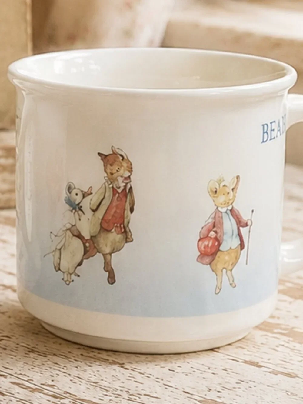 Set of 2 Vintage Beatrix Potter Collectible Storybook Illustrated Mugs
